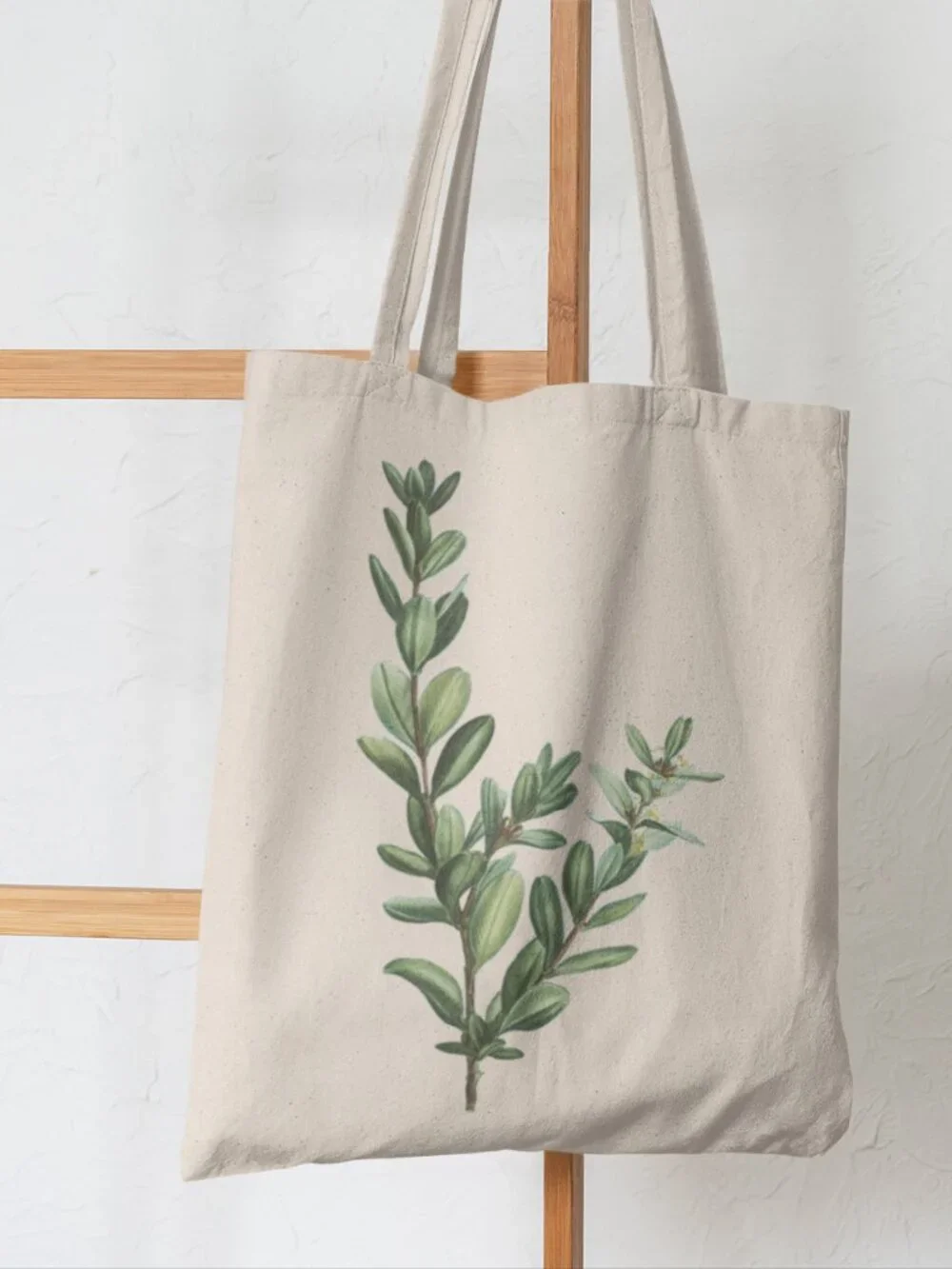 Common Boxwood Vintage Floral Print Graphic Canvas Tote Bag